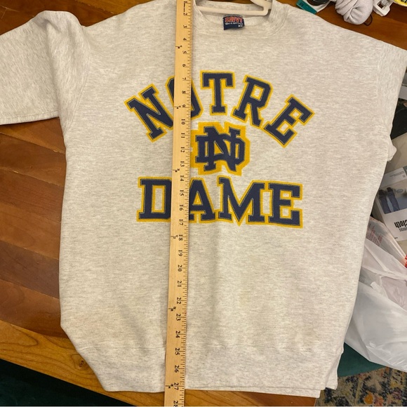 Vintage 90s Fighting Irish Notre Dame College Crewneck Sweatshirt  Size XL Shirt - Picture 12 of 16